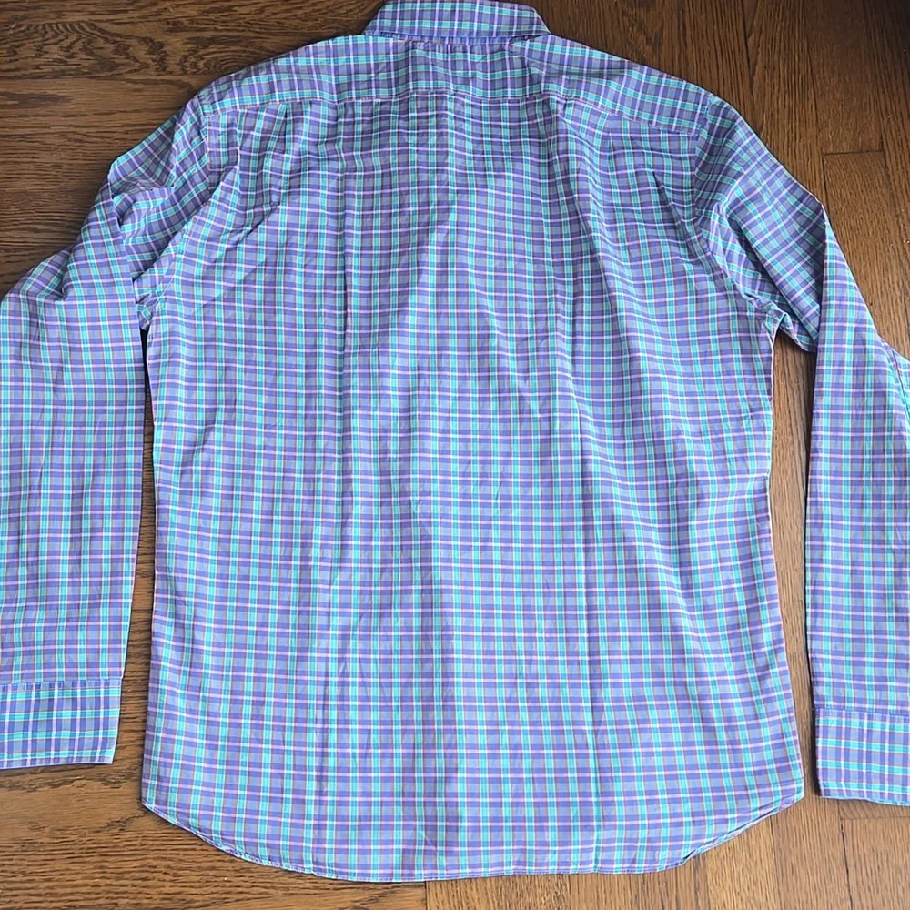 J. Crew Shirt Light Weight Plaid Long Sleeve L Slim Fit 36.5/37 100% Cotton